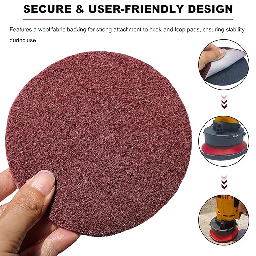 15 Pack 5 Inch Hoop and Loop Multipurpose Scrubber Scouring Pads - Image 3