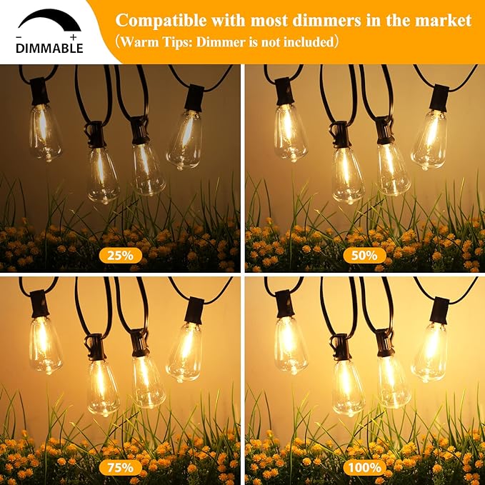 Brightever LED Outdoor String Lights 60FT - Image 4