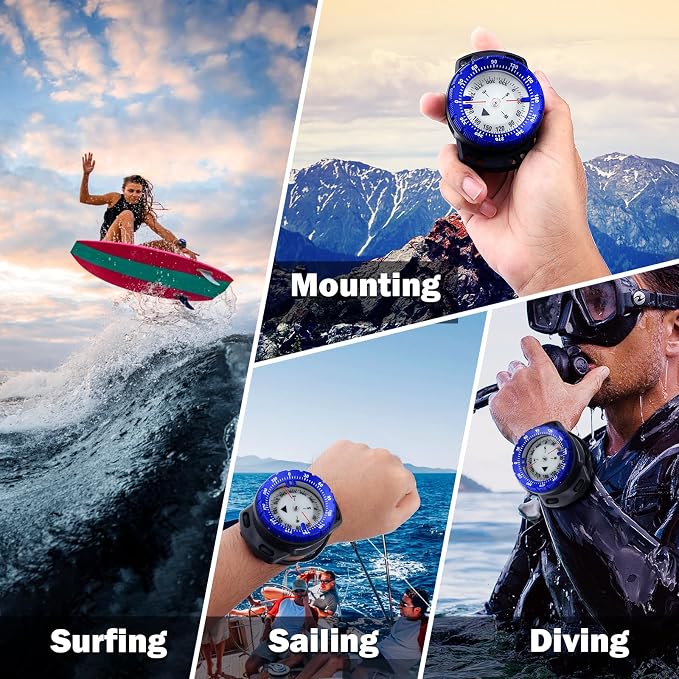 Scuba Dive Compass, Waterproof 5ATM Marine Navigation Wrist Compass - Image 4