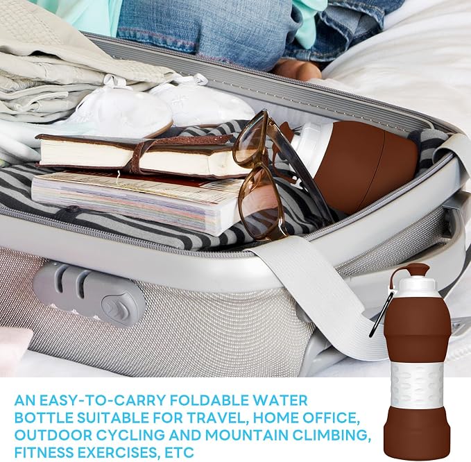 Collapsible Lightweight 20oz Water Bottle, Food-Grade Silicone BPA Free - Image 8