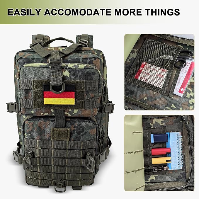 Hannibal Tactical MOLLE Assault Backpack, Tactical Backpack Military Army - Image 6