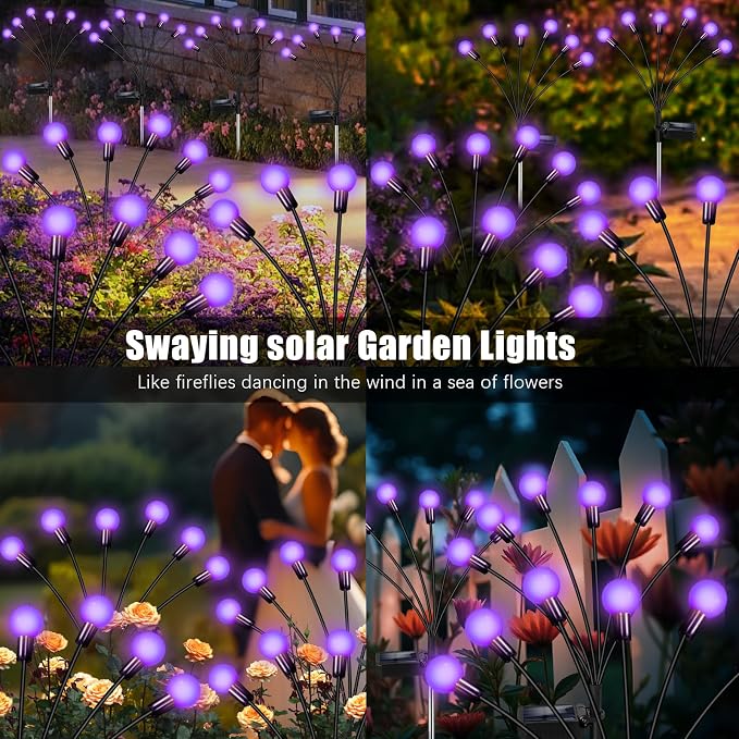 NBQQ Solar Garden Lights Outdoor, Waterproof Solar Powered Lights - Image 6
