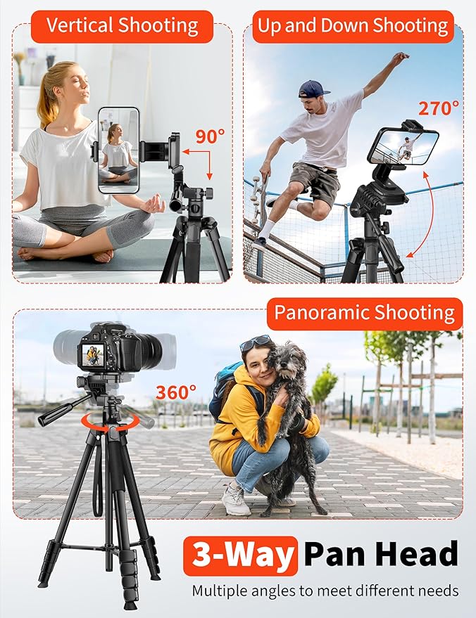 Nineigh 75" Phone Tripod Stand, Overhead Tripod - Image 3