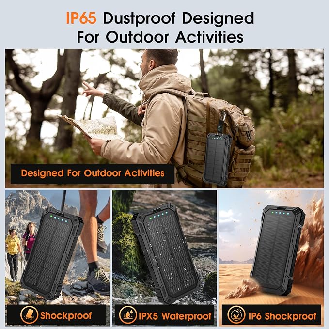 Solar Power Bank, 49800mAh Wireless Portable Phone Charger - Image 7