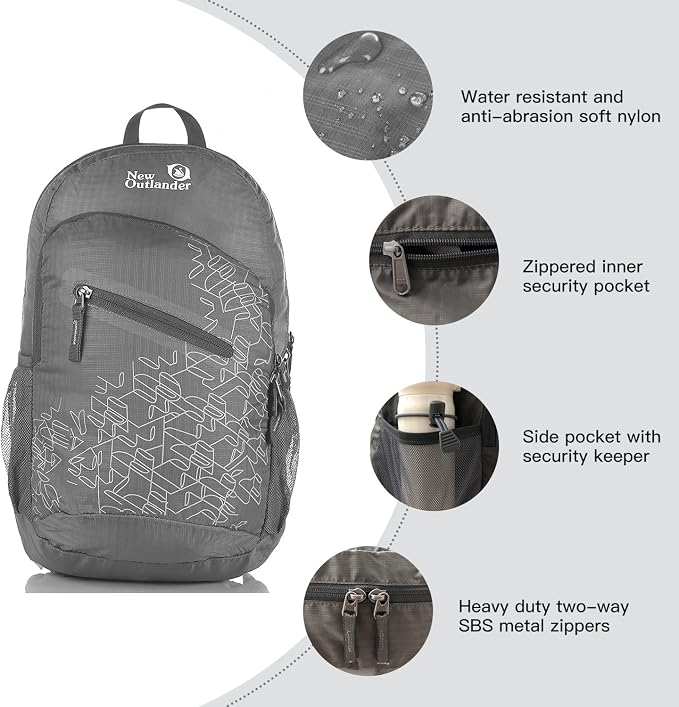 Outlander Packable Handy Lightweight Travel Hiking Backpack Daypack - Image 3