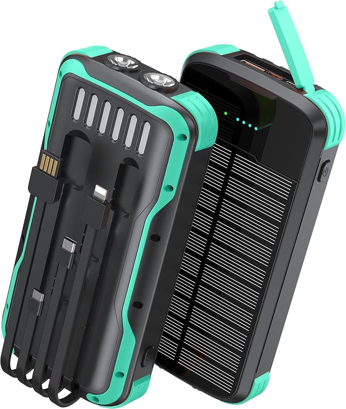 Solar Charger Power Bank, PD 20W Fast Charging External Batter, 40000mAh by SOXONO