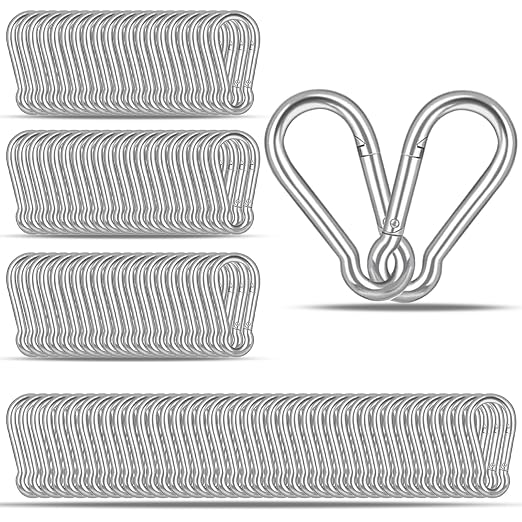 120PCS M4 Heavy Duty Carabiner Clip, 1.57Inch Snap Hook Quick Link Small by XHAMXE