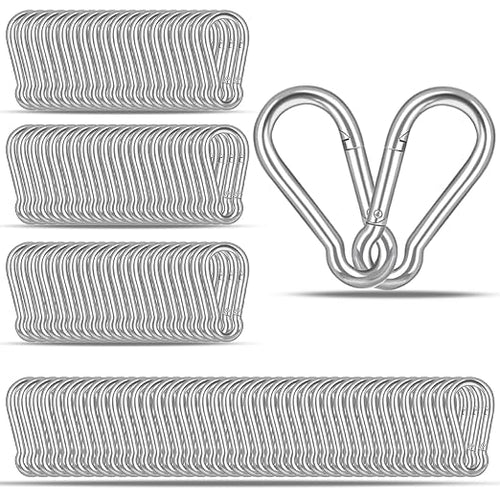 120PCS M4 Heavy Duty Carabiner Clip, 1.57Inch Snap Hook Quick Link Small by XHAMXE