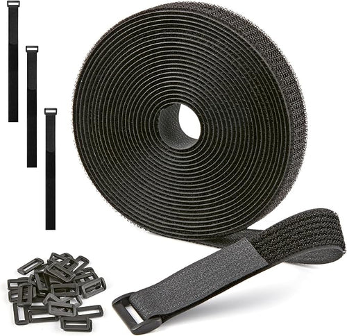 1" x 15ft Nylon Hook and Loop Cable Straps Roll by NBTORCH