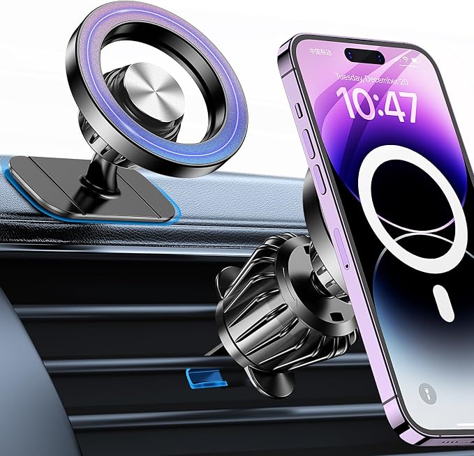 Kaistyle for Magsafe Car Mount【20 Strong Magnets】Magnetic Phone Holder for Car by Kaistyle