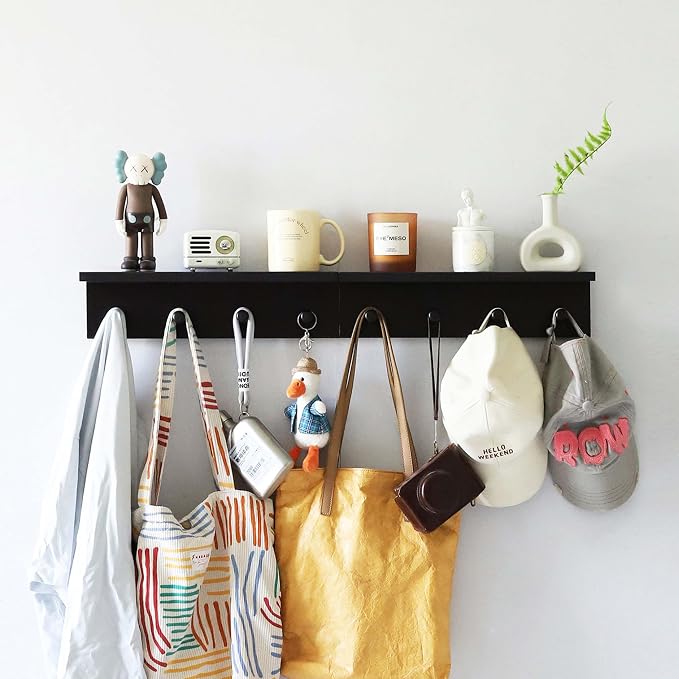 Entrance Coat Rack ，Coat Hooks, Wall-Mounted Wooden Hook Rack, Wall-Mounted - Image 3
