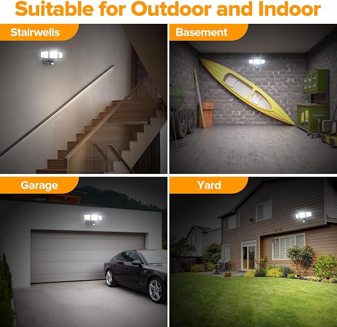 UME Battery Powered Motion Sensor Outdoor Lights 302 LED 1800LM, IP65 - Image 8