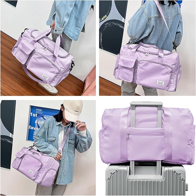 Suruid Travel Duffel Bag with Shoes Compartment Sports Gym Bag with Dry Wet - Image 7