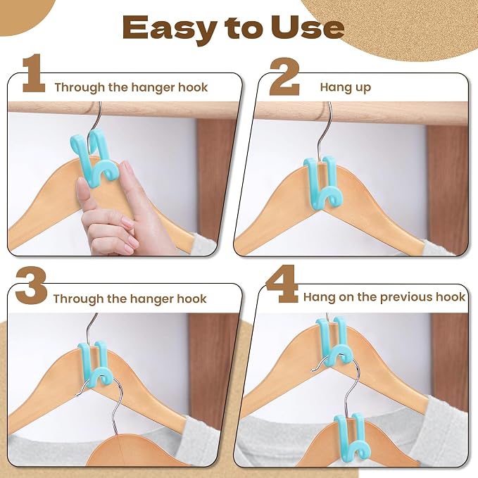 Mlici Hangers Hooks Space Saver, 60 Pack Clothes Connector Hooks, Clothes - Image 7