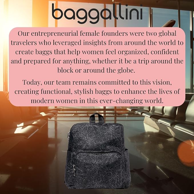 Baggallini Women's Carryall Packable Backpack, Midnight Blossom - Image 6