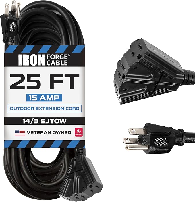 Iron Forge Cable 14 Gauge Outdoor Extension Cord 25 Ft by IronForgeCable