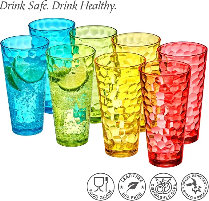 Amazing Abby - Iceberg - 24-Ounce Plastic Tumblers, Mixed-Color High-Balls - Image 5
