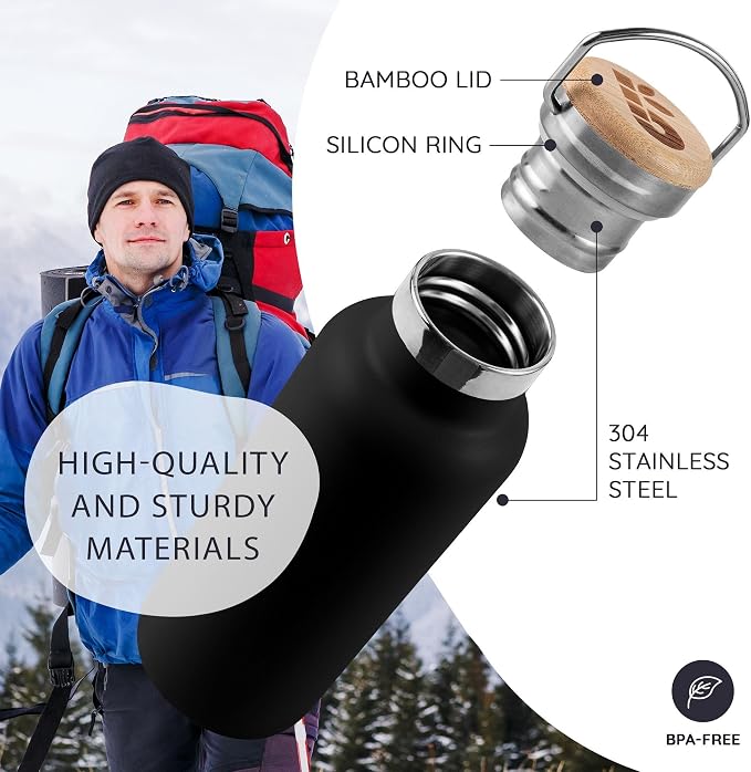 Bambaw Insulated Water Bottle 24 oz, Double Wall Stainless Steel Water Bottles - Image 2