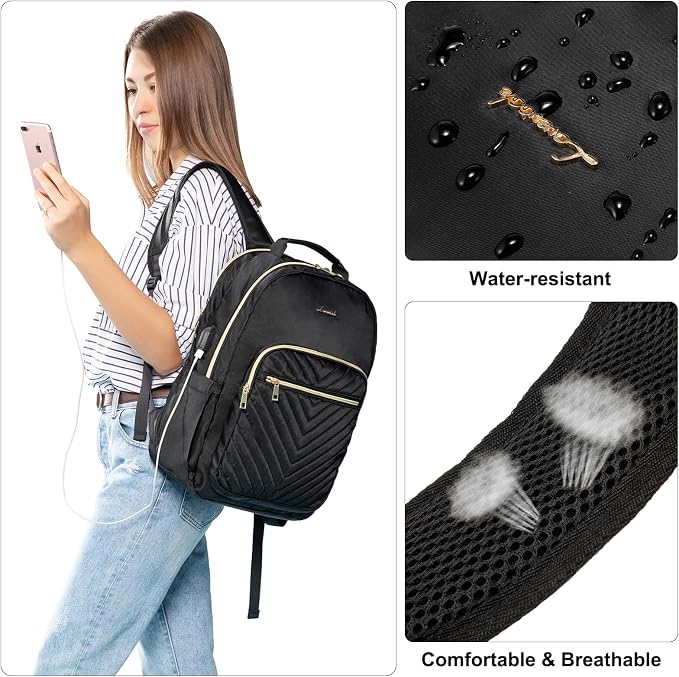 LOVEVOOK Laptop Backpack for Women 17.3 inch, Cute Womens Travel Backpack Purse - Image 7