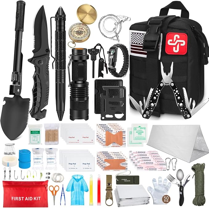 238Pcs Emergency Survival Kit and First Aid Kit, Professional Survival Gear Tool by Taimasi