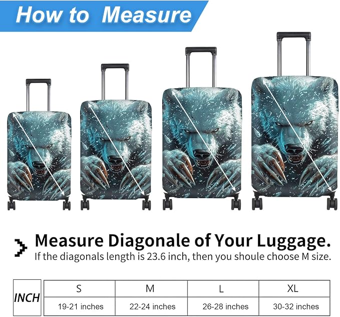 Luggage Cover Protector for 19-20 Inch Suitcases, TSA Approved Elastic Travel - Image 2