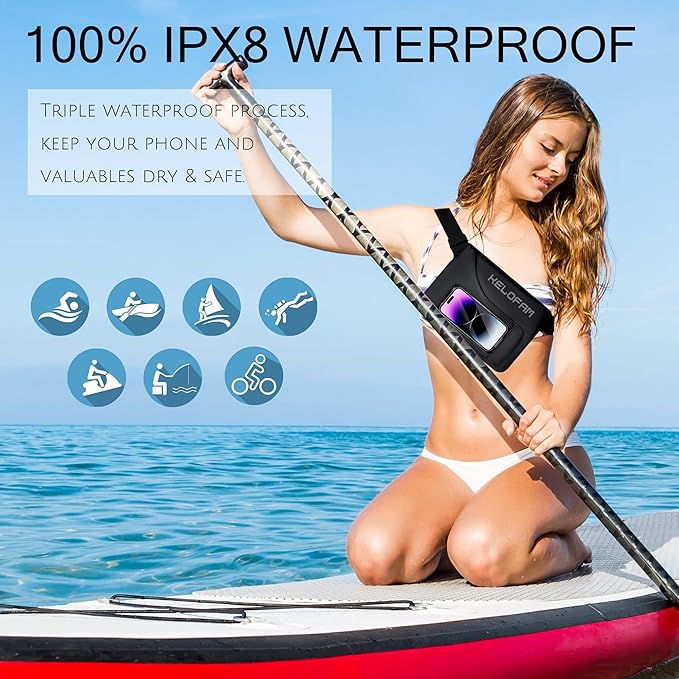 Waterproof bag Fanny Pack with Phone Case, Water proof Phone Pouch Dry Bag Keep - Image 3