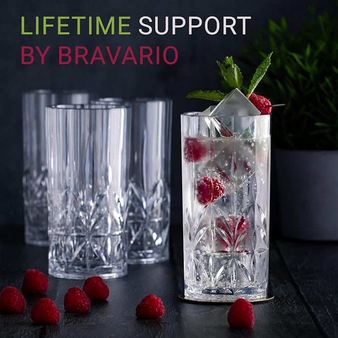 Bravario Unbreakable Plastic Drinking Water Tumblers, Dishwasher Safe 100% - Image 6