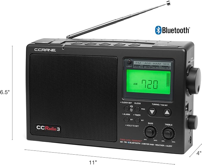 C. Crane CCRadio 3 Long Range Reception AM, NOAA Weather Plus Alert and 2-Meter - Image 3