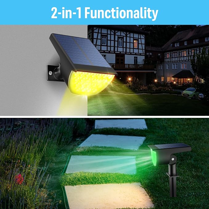 GKGG Solar Multicolor Lights Waterproof IP65, 8 Lighting Modes Solar Spot - Image 5