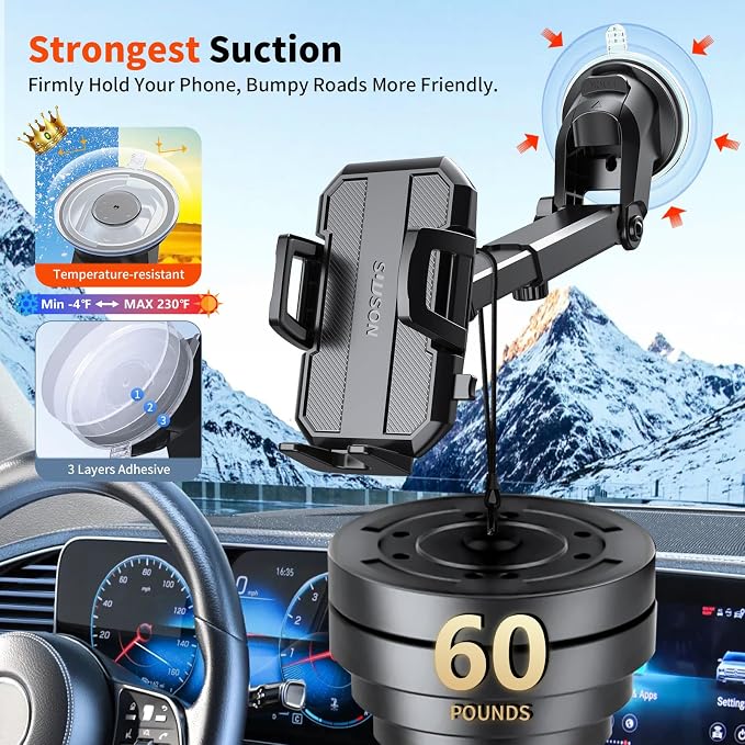 SUUSON Upgraded 3-in-1 Car Phone Holder Mount Phone Mount - Image 3