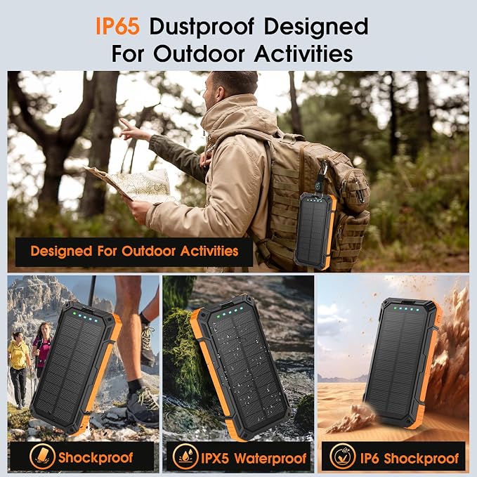 Solar Power Bank, 49800mAh Wireless Portable Phone Charger - Image 8