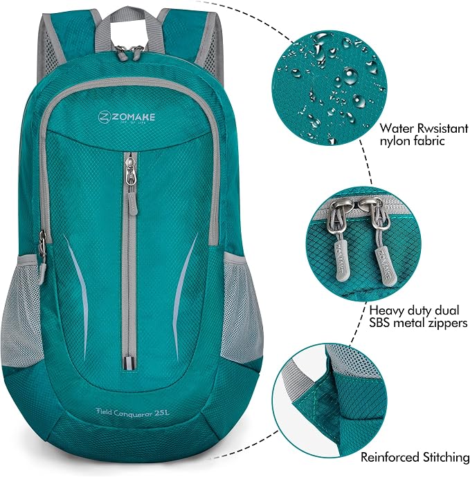 ZOMAKE Ultra Lightweight Packable Backpack 25L, Foldable Hiking Backpacks Water - Image 5