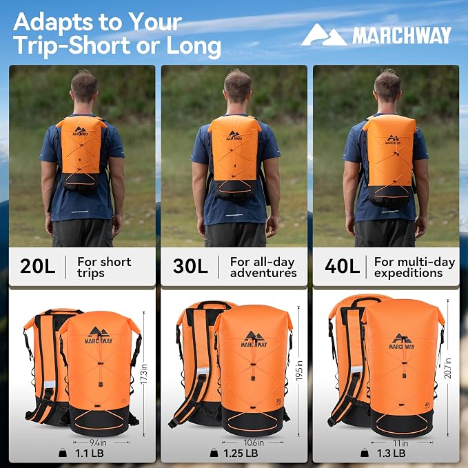 MARCHWAY Floating Roll Top Dry Bag, Flexible Lightweight TPU Waterproof - Image 6