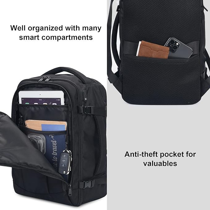 ECOHUB Travel Backpack 18x14x8 Spirit Airlines Personal Item Bag Carry On - Image 5