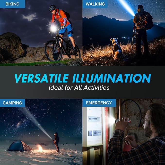 WdtPro LED Flashlight High Lumens SR2000 Pro, 2 Pack Brighter Tactical - Image 7