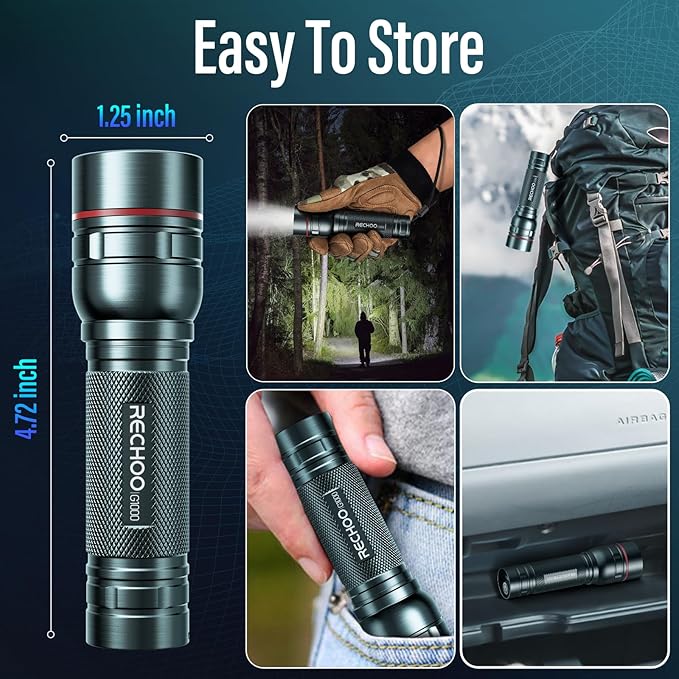 Rechargeable Flashlights High Lumens, G1000 Super Bright Flash Light 2 Pack - Image 6