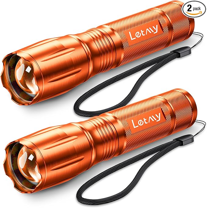 LETMY Tactical Flashlight S2000-2 Pack Bright Military Grade LED Flashlights by Letmy