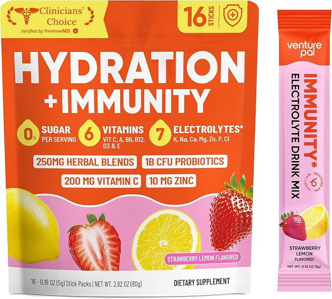 Venture Pal 2-in-1 Hydration + Immune Electrolytes Powder Packets by VenturePal