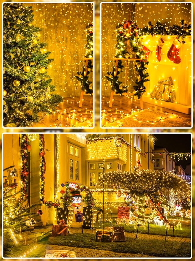 1000 LED Christmas Lights Outdoor Indoor, Super Long 330 FT Green Wire Plug In - Image 6