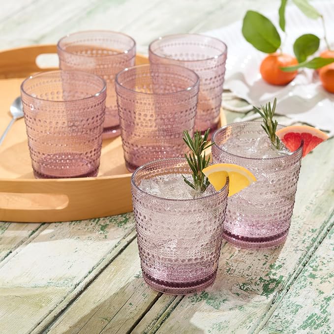 Santa Fe Plum Set of 6 Premium Acrylic DOF Glasses 16 oz – Unbreakable Drinkware - Image 4