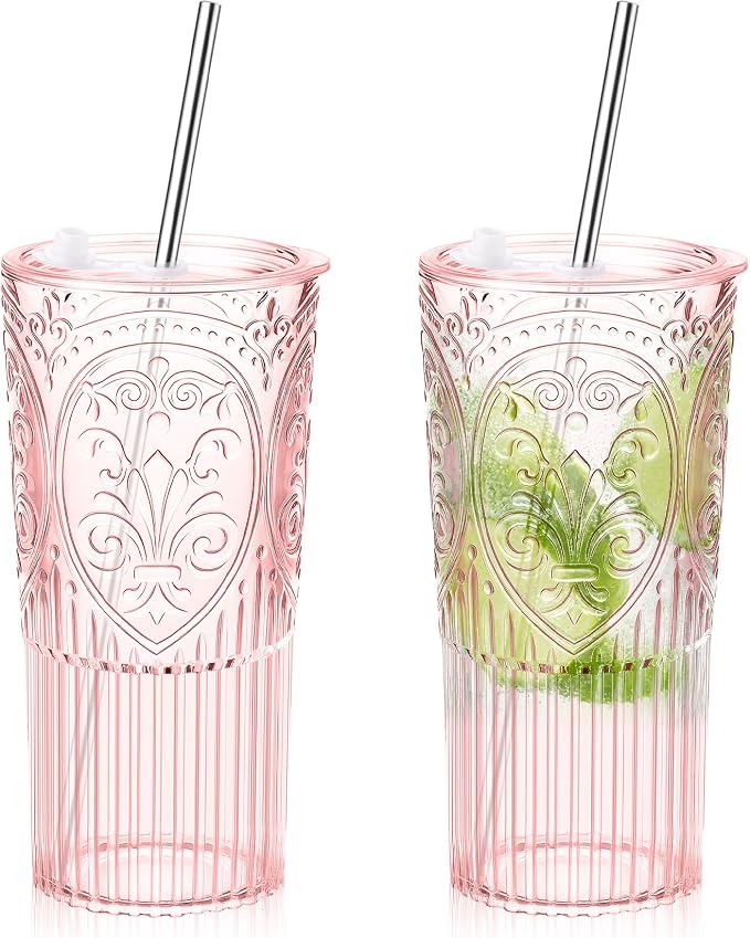 2 Set 20oz Vintage Plastic Tumbler by Unknown