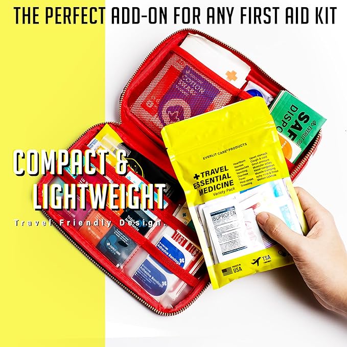 EVERLIT CARE Travel Essential Medicine First Aid Kit I Bonus Medical Supplies I - Image 6