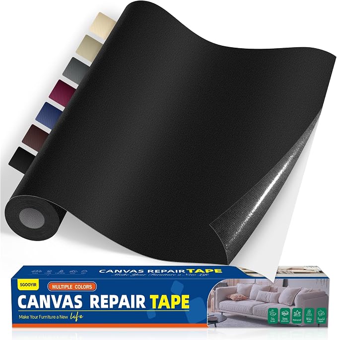 Self-Adhesive Canvas Repair Tape, Fabric Patch Repairs Kit by Sgooyir