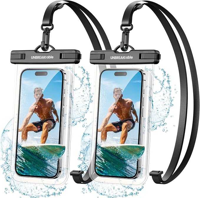 UNBREAKcable Waterproof Phone Pouch-2 Pack IPX8 Waterproof Phone Case by UNBREAKcable