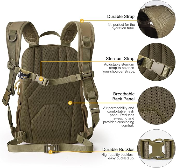Mardingtop Small Tactical Backpack, Molle Hiking Backpack - Image 4