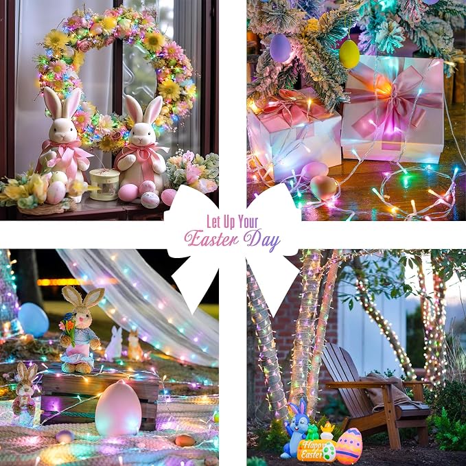 JMEXSUSS 2 Pack Easter Lights Battery Operated Outdoor Indoor, Total 66ft 200 - Image 3