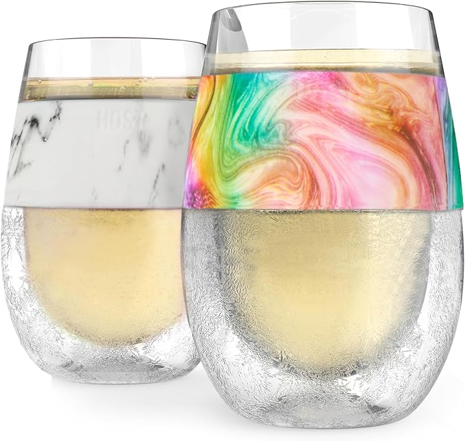 Host Freeze Stemless Wine Glasses, Freezable Double Wall Wine Tumblers by HOST