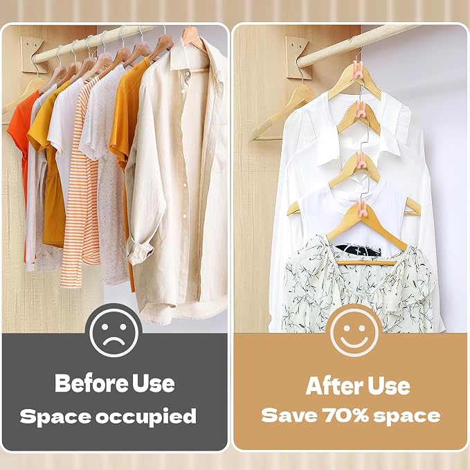Mlici Clothes Hanger Connector Hooks, 60 Pack Hanger Extender Space Saver - Image 2