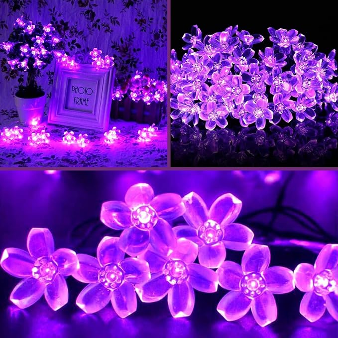 ITICdecor Outdoor Solar Flower String Lights Waterproof 50 LED Fairy Light - Image 6