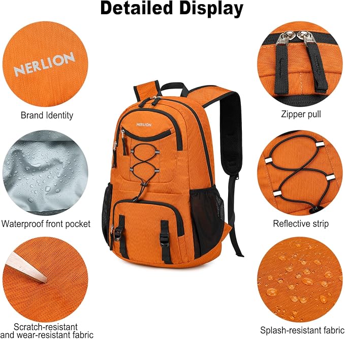 Nerlion Lightweight Foldable 35L Hiking Backpack Travel Backpack - Image 6